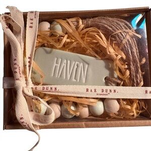 New Rae Dunn Haven Tag and Bead Set with Natural Accents